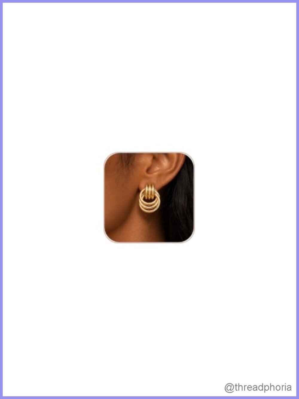 14K Gold Plated Stud Earrings for Women Twisted Knot Hypoallergenic